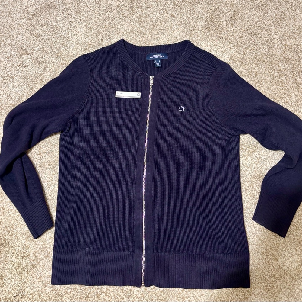 Chase Bank Lands End Zip Up Sweater